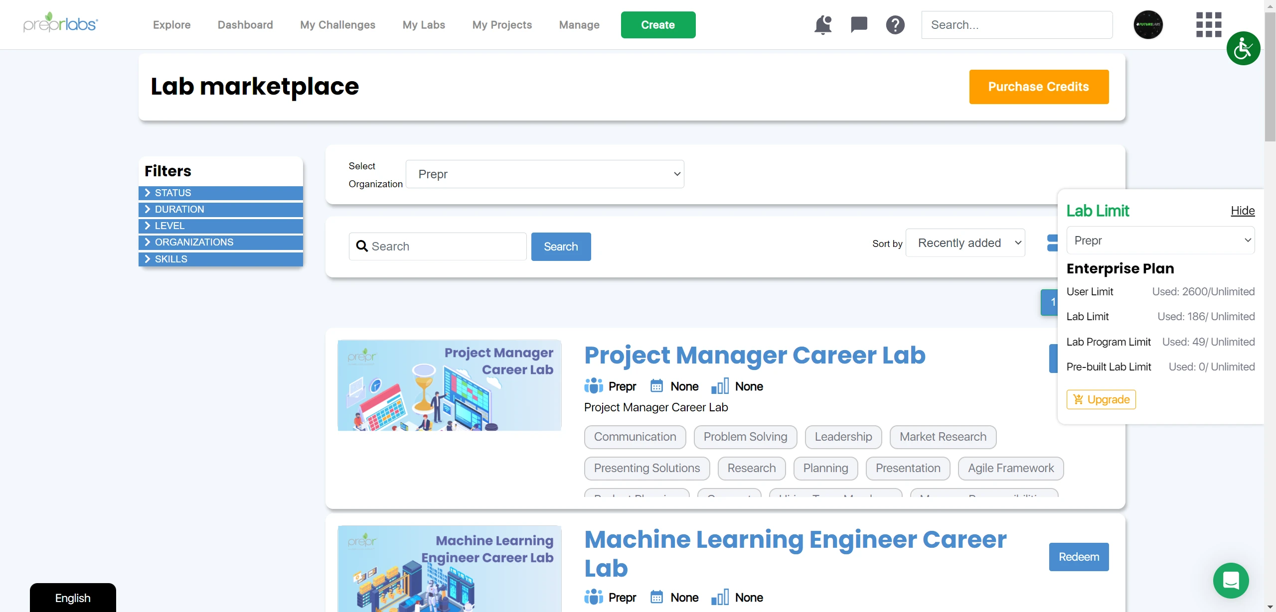 Screengrab: Lab Marketplace.