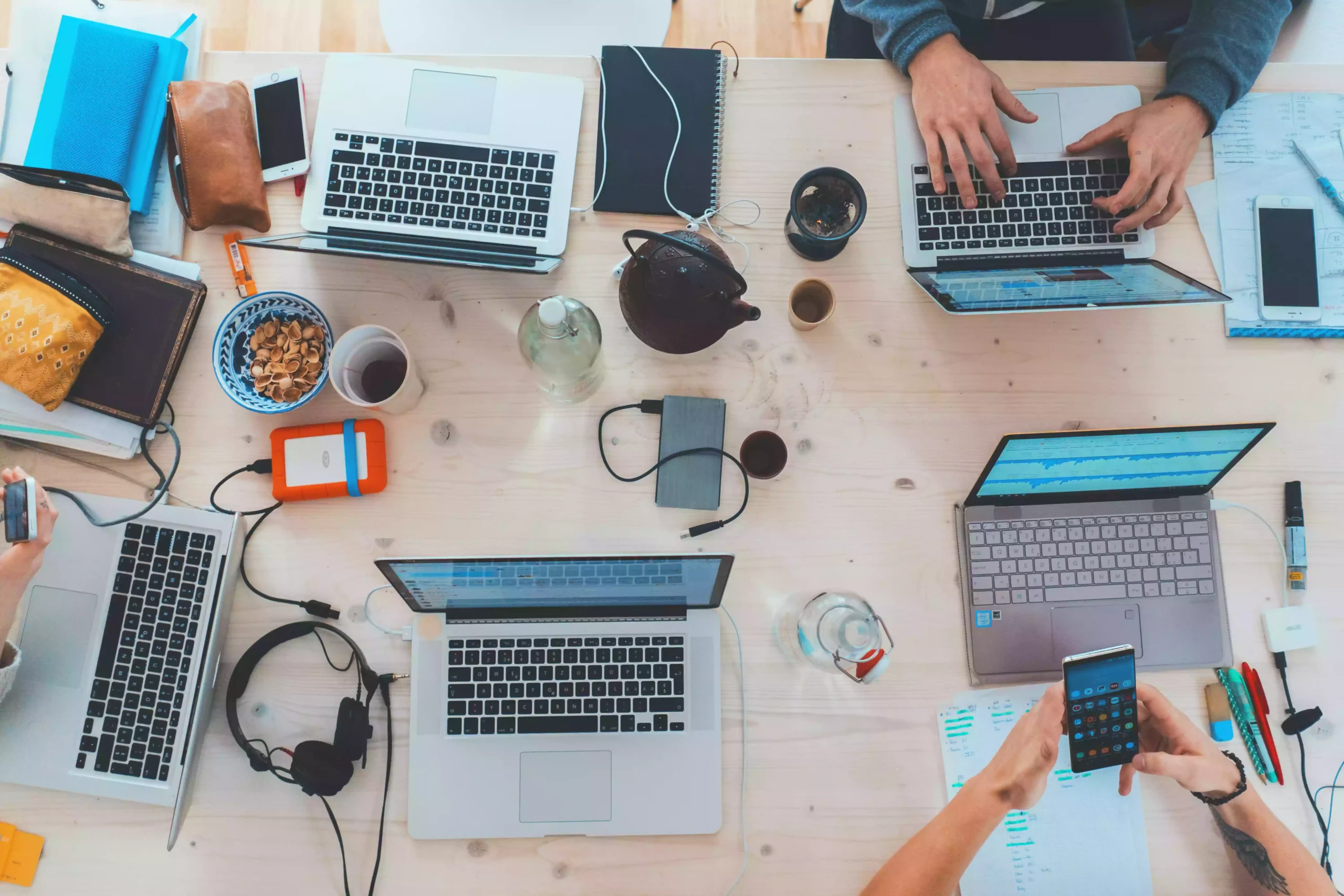 Laptops on the table